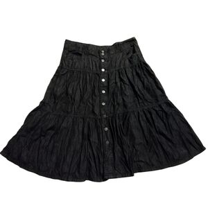 EUC black denim jeans button down western/bohemian style dress SZ 16